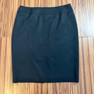 Ellen Tracy Black Wool Pencil Skirt Size 12 Career Minimalism Dark Acdemia